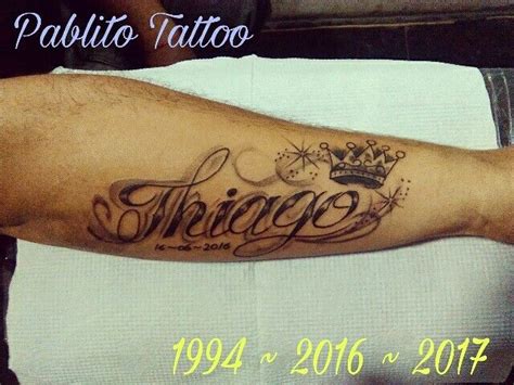 tatuaje de nombre thiago|Tatuajes con el nombre thiago